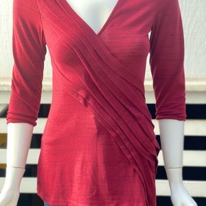 Deletta Red Tunic with 3/4 Sleeve